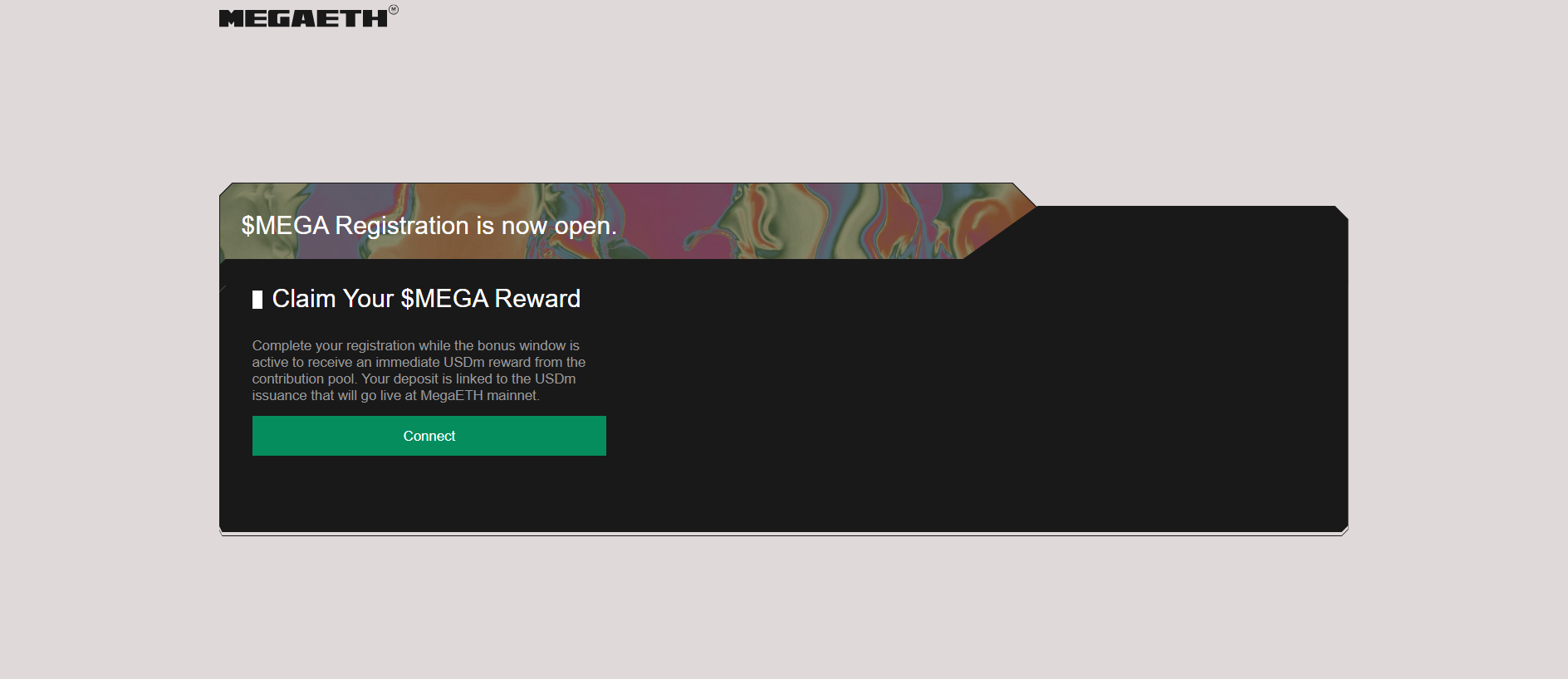 Forensic screenshot of megaeth-launch.com showing the phishing page layout