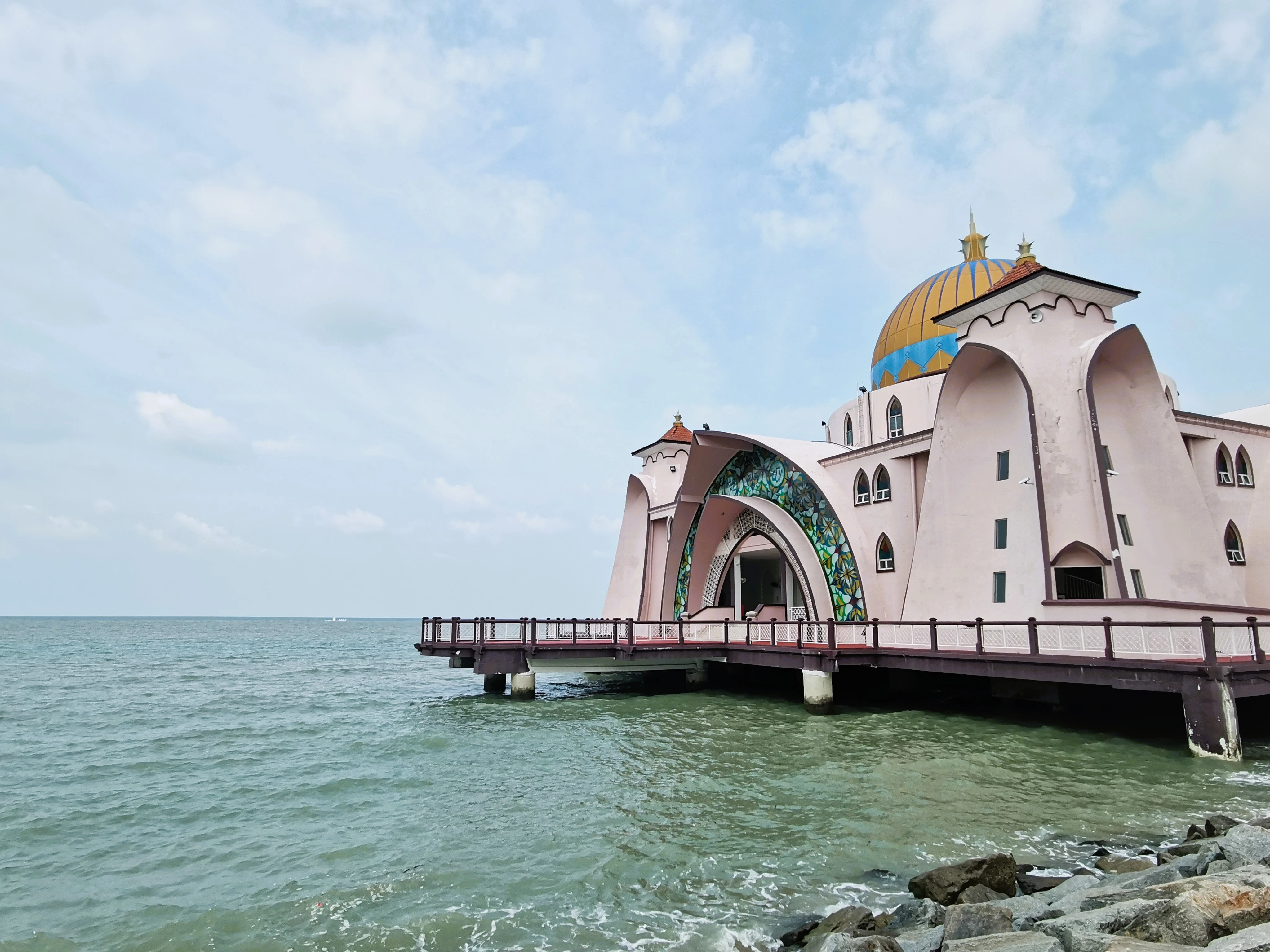 粉色教堂 海峡清真寺 马六甲 旅游照片