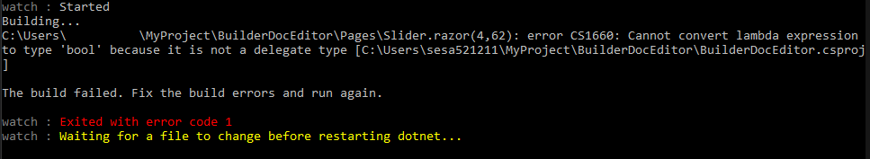 lambda compilation error
