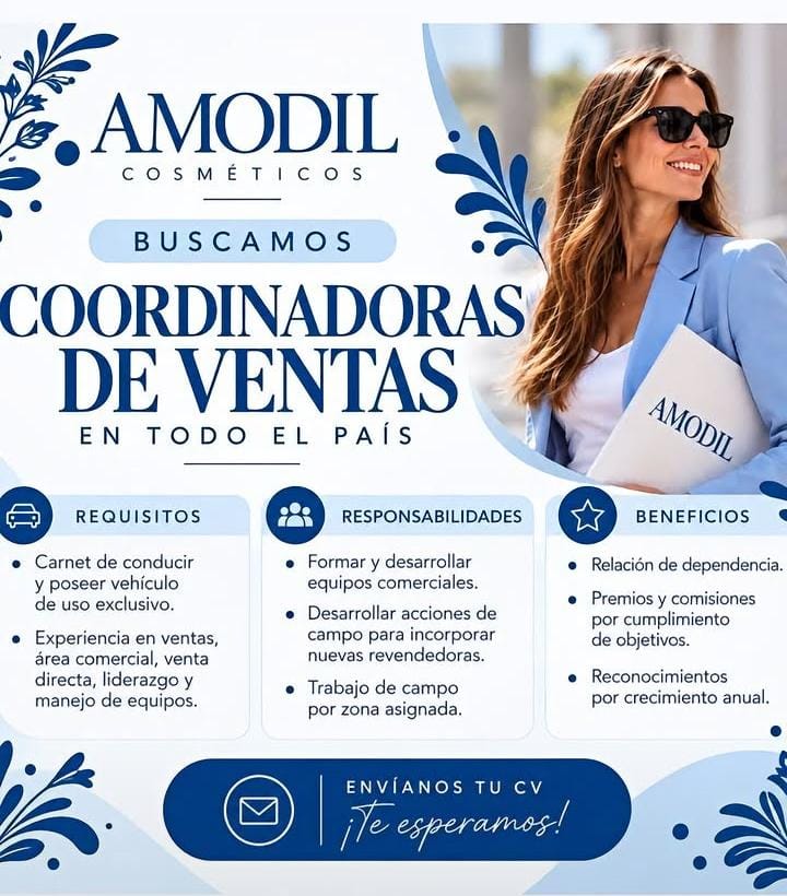 Se busca Coordinadora de ventas en Misiones