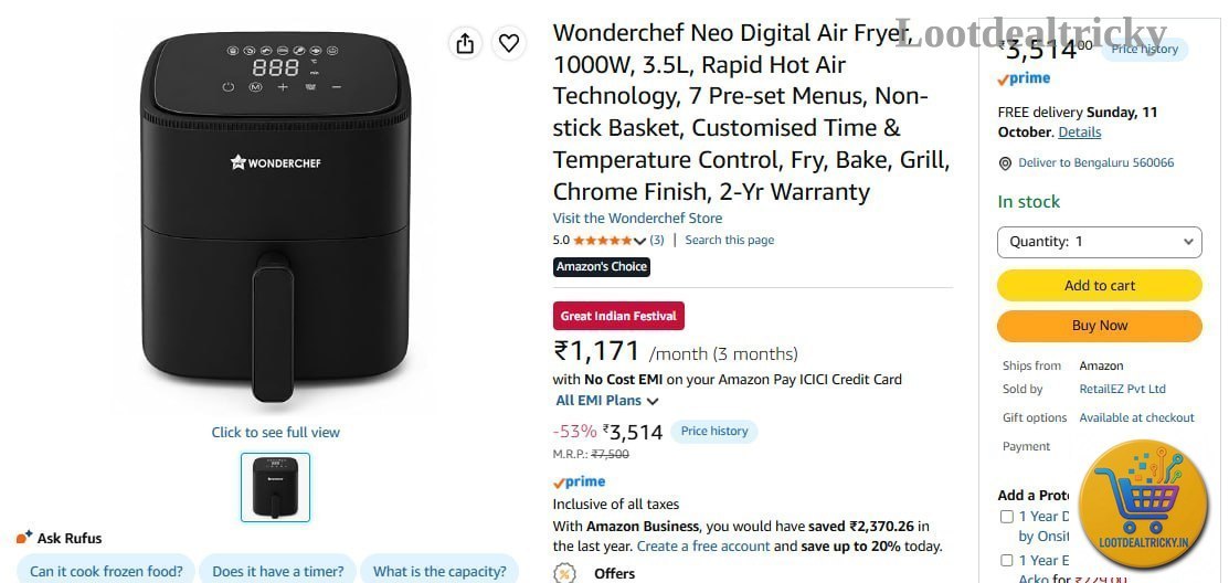 Wonderchef Neo Digital – Just ₹3514 | Limited Time Loot Offer