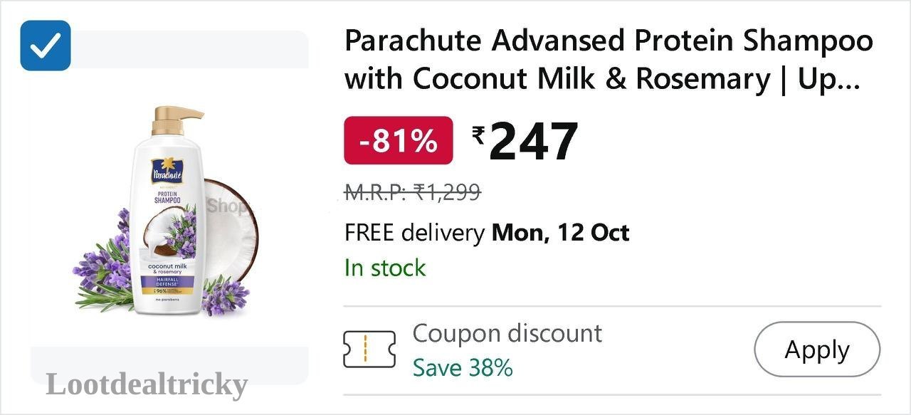 Parachute 1 2l – Just 38% OFF | Loot Deal