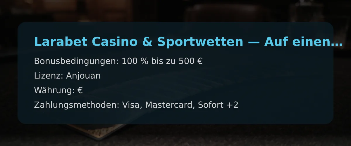 Larabet Casino & Sportwetten — Auf einen Blick