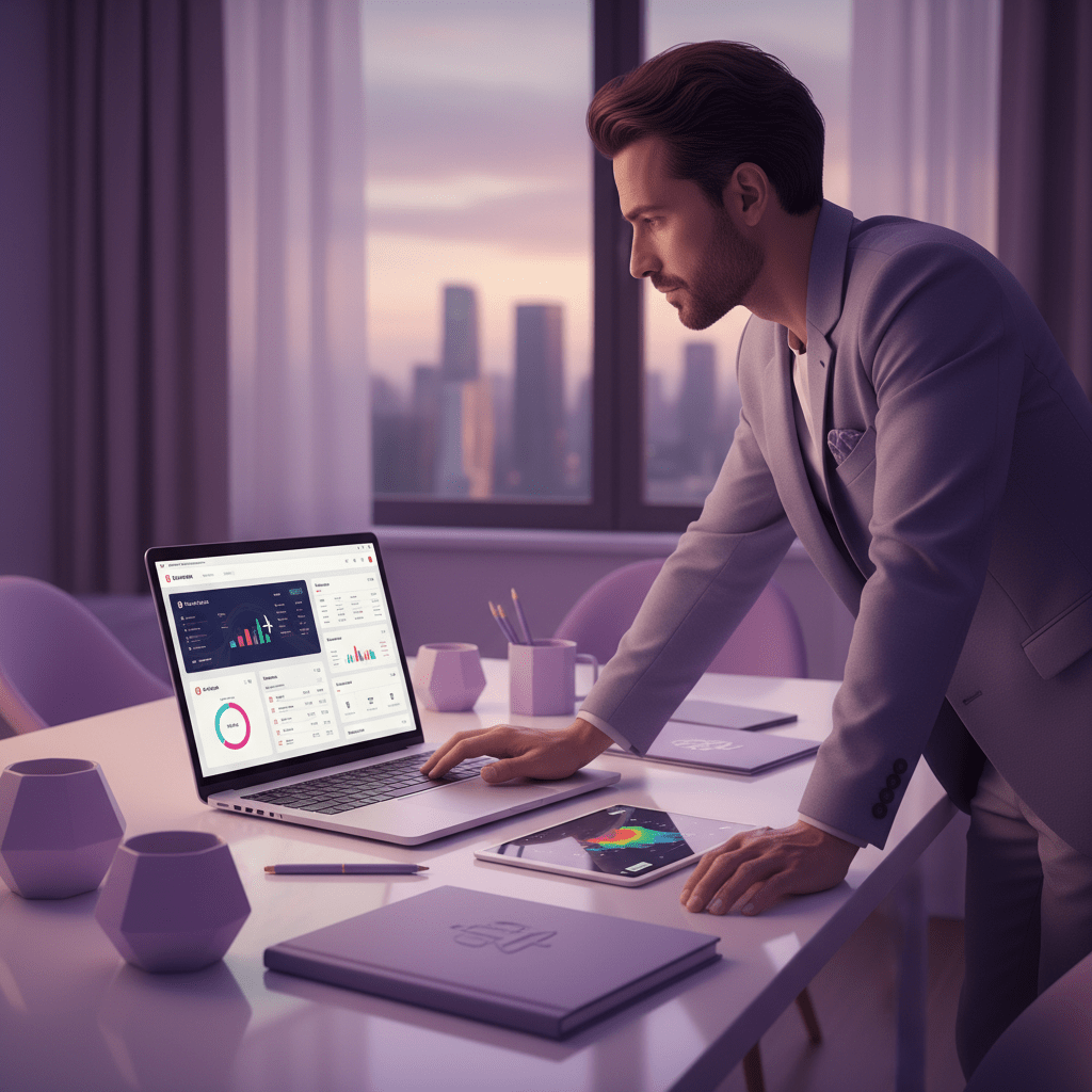 Hotelier reviewing a MakeMyTrip listing dashboard