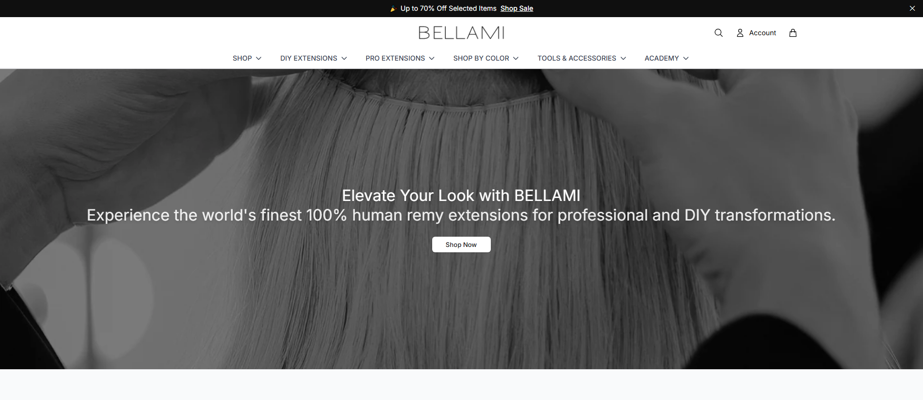 Stored capture of bellamihairbeauty.shop