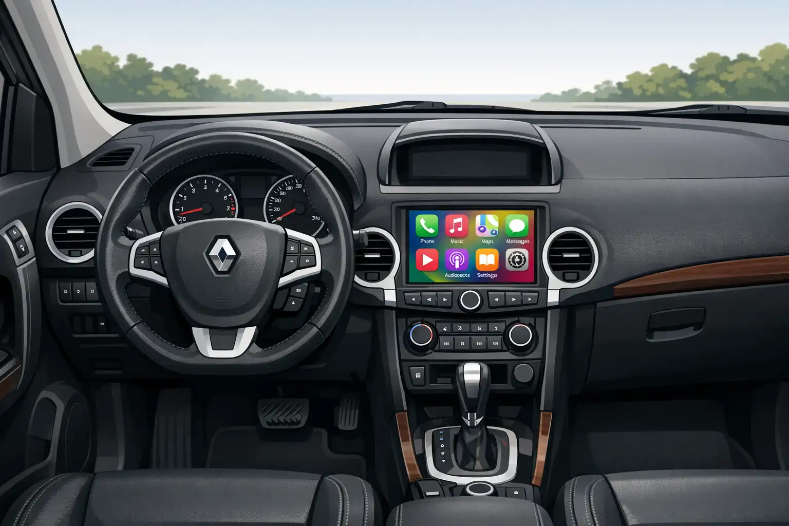 Intérieur Renault Koleos 2012 avant ajout de CarPlay