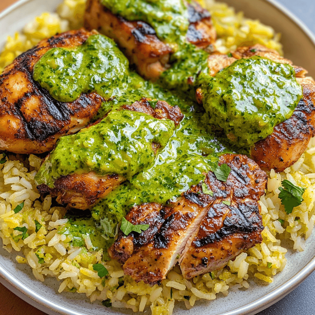 Chicken and Rice with Green Sauce Rocks step photo