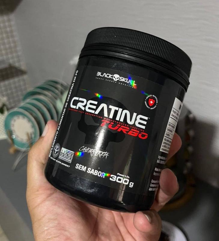 Suplemento Em Pó Black Skull Creatine Turbo Sem Sabor 300g