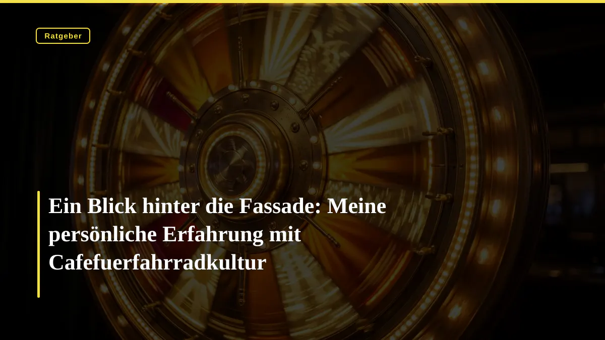 Ein Blick hinter die Fassade: Meine persönliche Erfahrung mit Cafefuerfahrradkultur