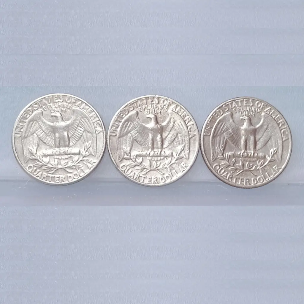 Lote com 3 Moedas Washington Quarter 1965 – 1966 – 1967 MBC Bonitas |KM# 154a - Foto 2