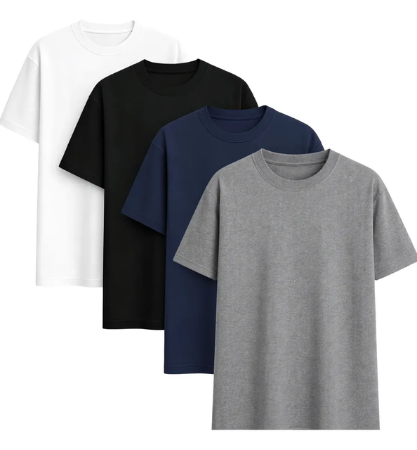 Kit 4 Camisetas Básicas 100% Algodão Premium 30.1