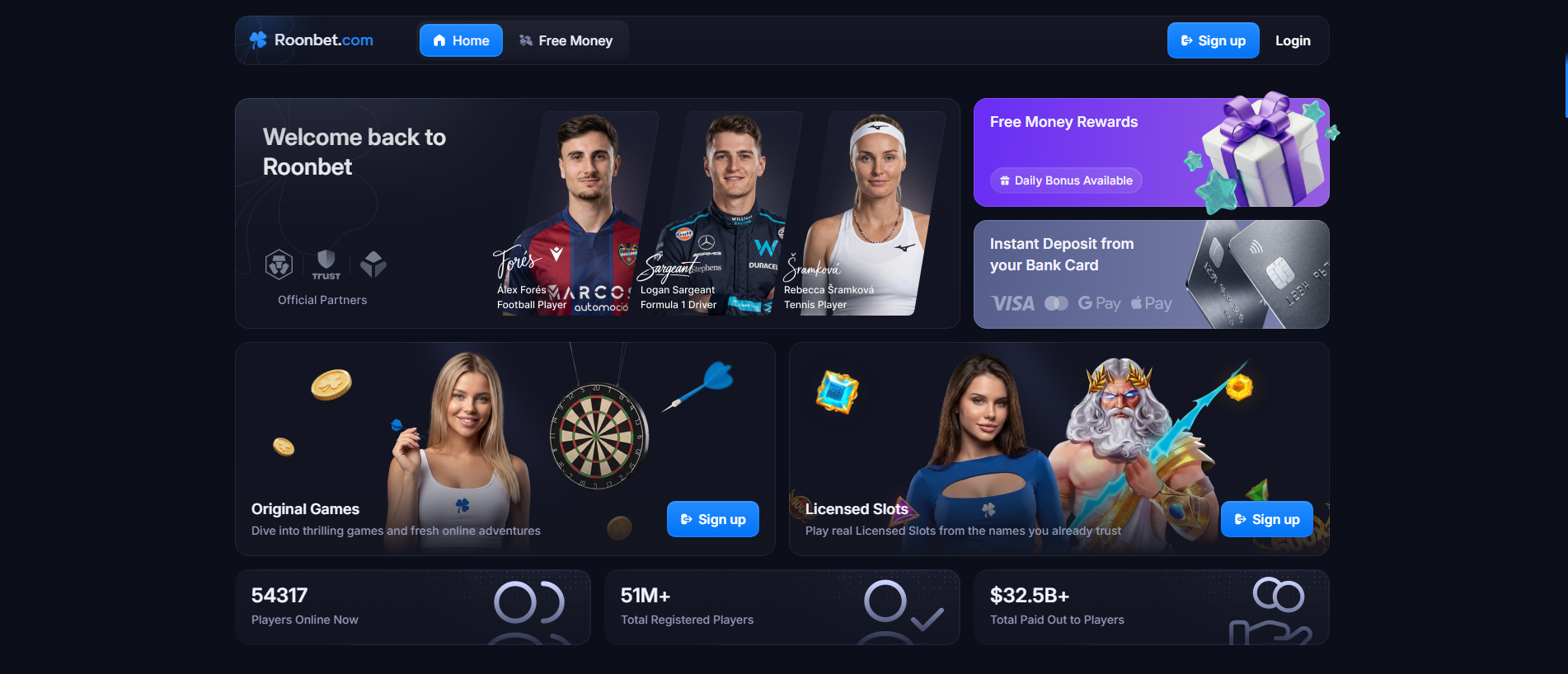 Screenshot of roonbet.com