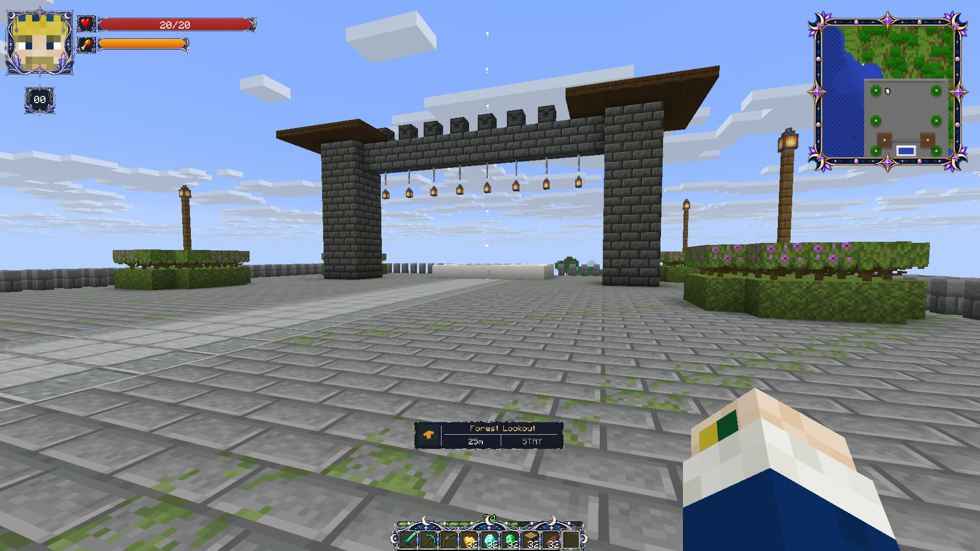 Astral player HUD, minimap and hotbar