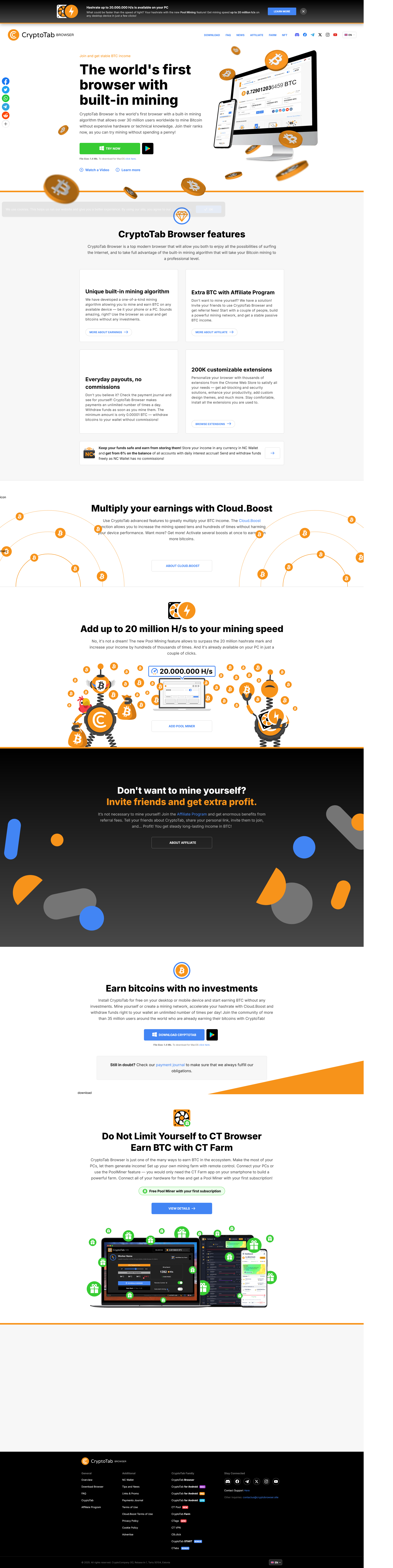 Screenshot of cryptotabbrowser.com