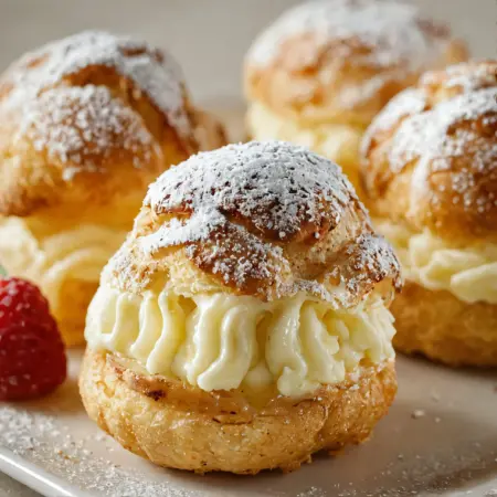 Vanilla Custard Filled Puff Pastries
