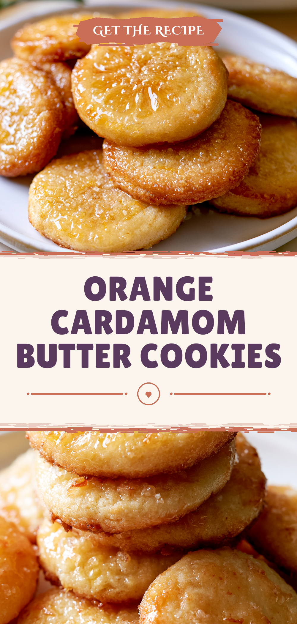 Pinterest graphic for Orange Cardamom Butter Cookies