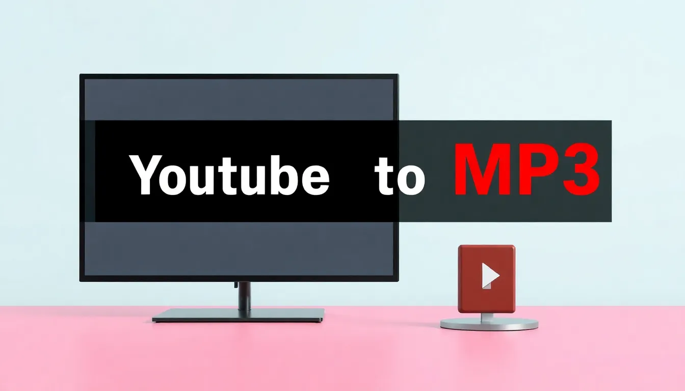 A smartphone displaying a music app with a YouTube to MP3 conversion process