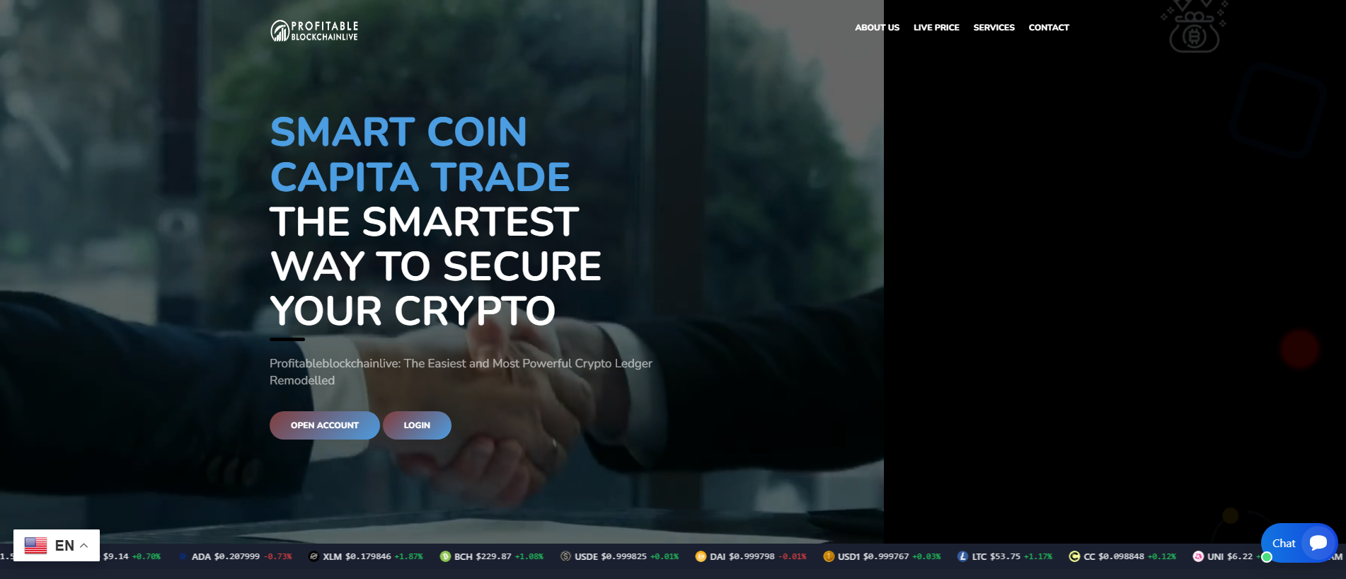 Stored capture of profitableblockchainlive.com