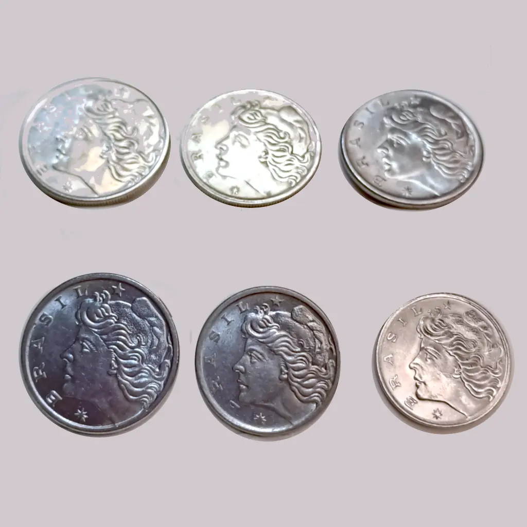 Lote com 6 Moedas Diferentes do Cruzeiro de 1975 MBC/SOB - Foto 2