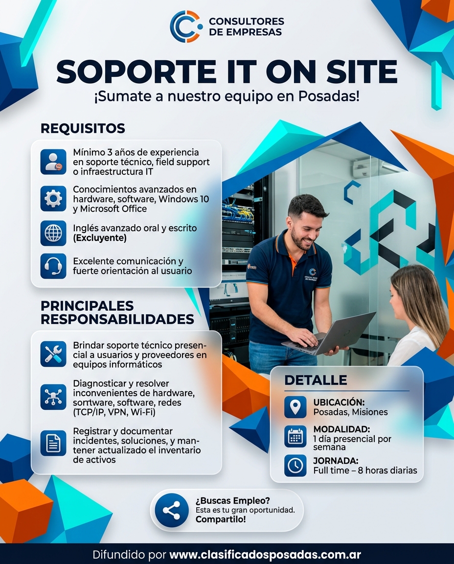Se Busca Soporte IT on Site en Posadas