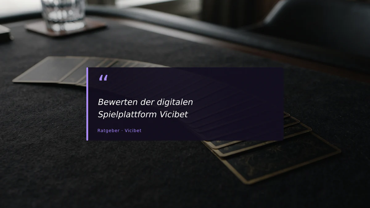 Bewerten der digitalen Spielplattform Vicibet