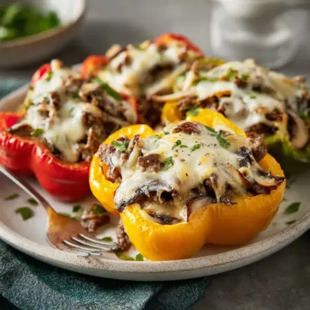 Philly Cheesesteak-Stuffed Peppers: A Delicious Low-Carb Dinner!