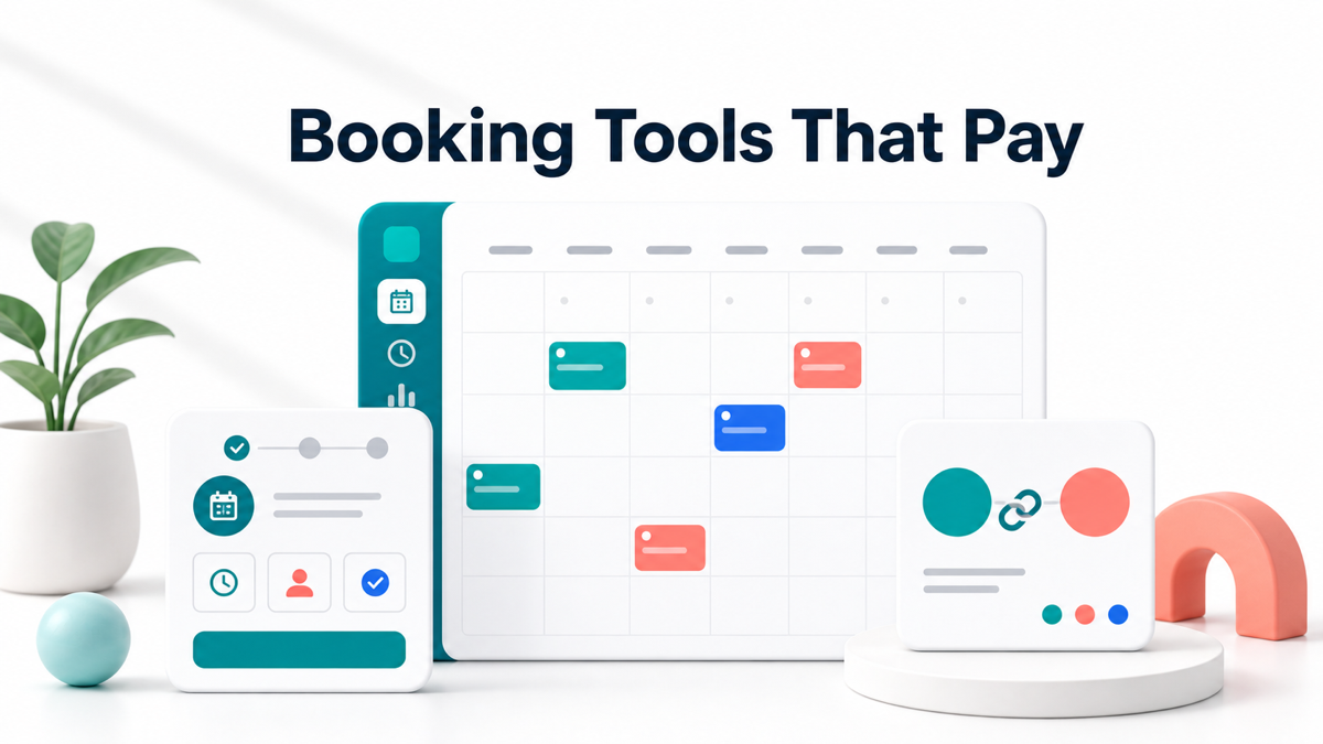 Scheduling tool affiliate programs 2026 hero with abstract calendar and partner cards