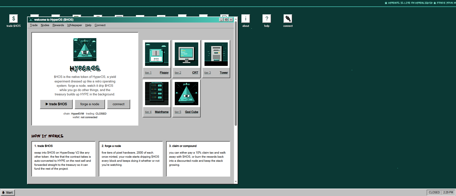 Forensic screenshot of hyper-os.finance showing the phishing page layout