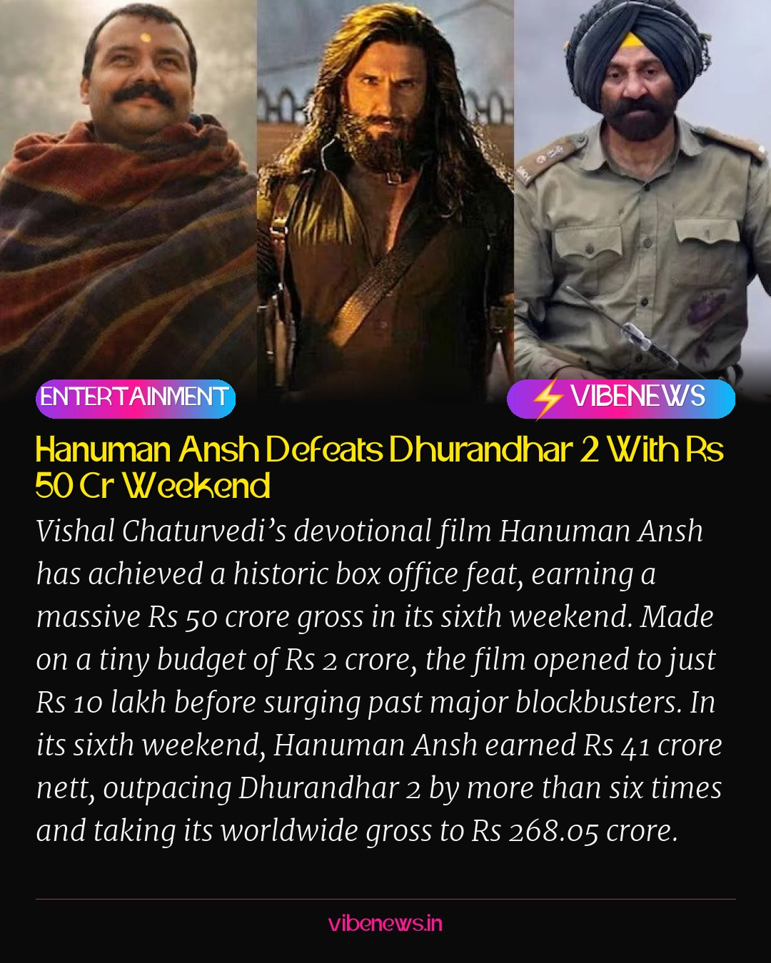 Hanuman Ansh Defeats Dhurandhar 2 With Rs 50 Cr Weekend
