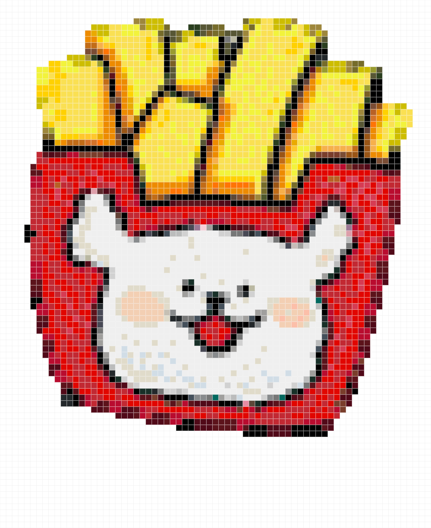 Cute Puppy in French Fry Box Perler Bead Pattern