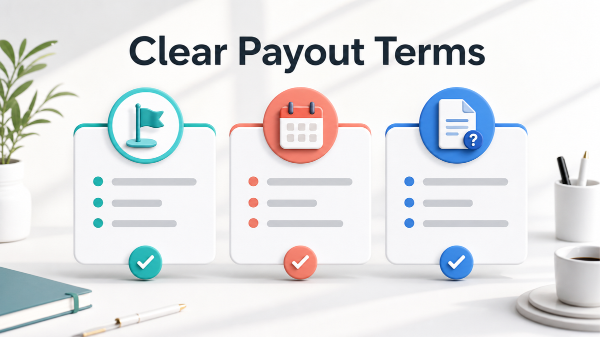 Clear payout terms blocks for SaaS affiliate program owners