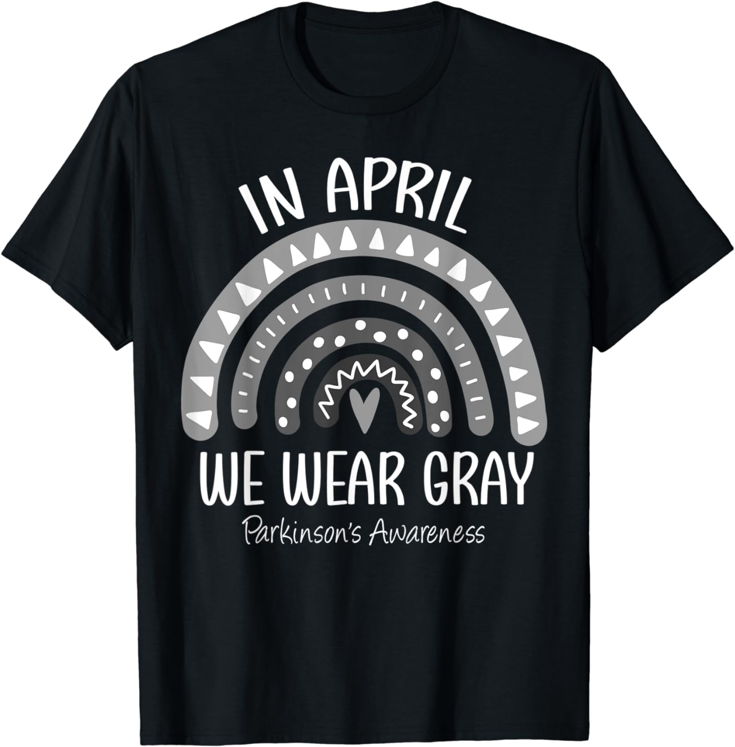 Rainbow In April We Wear Gray Parkinson’s Awareness Unisex T-Shirt
