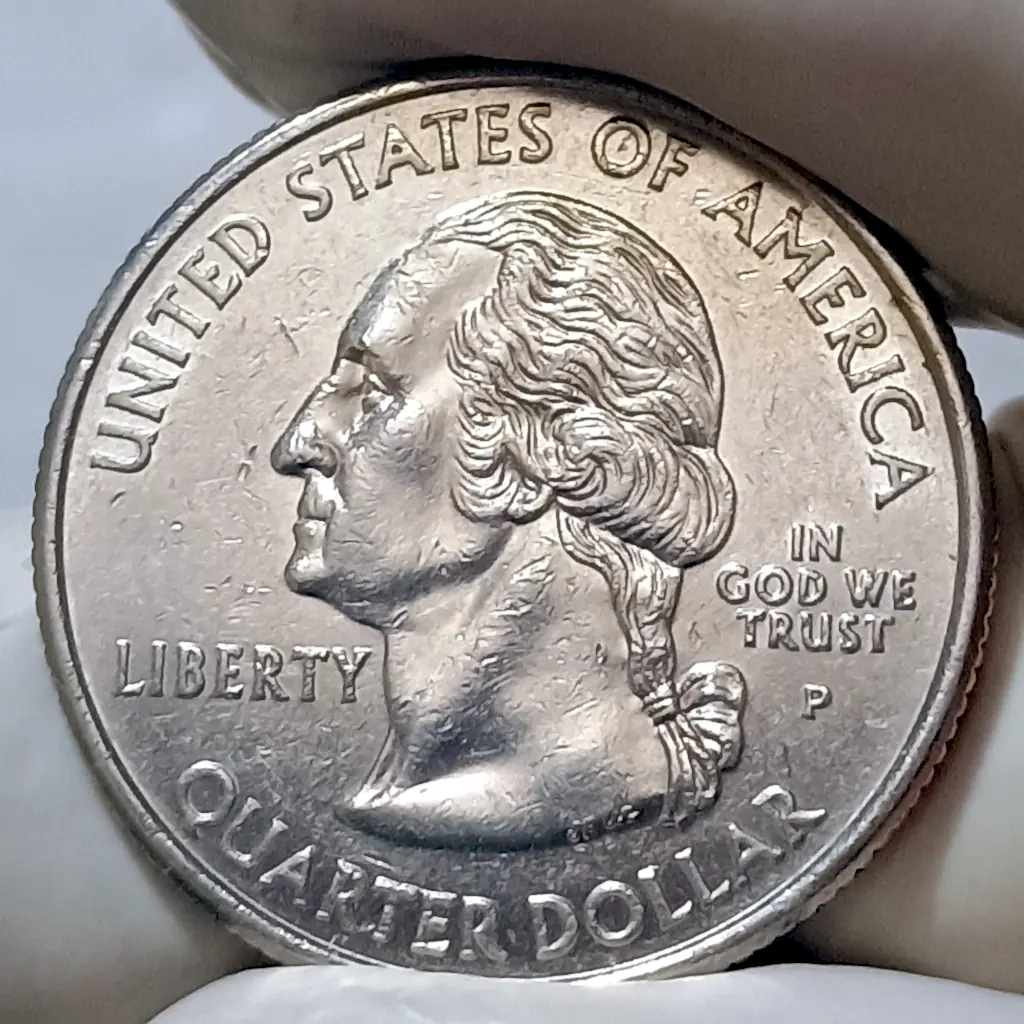 Lote com 4 Moedas Estrangeiras 2 quarter Dollar e 2 Centavos de Euro - Foto 2