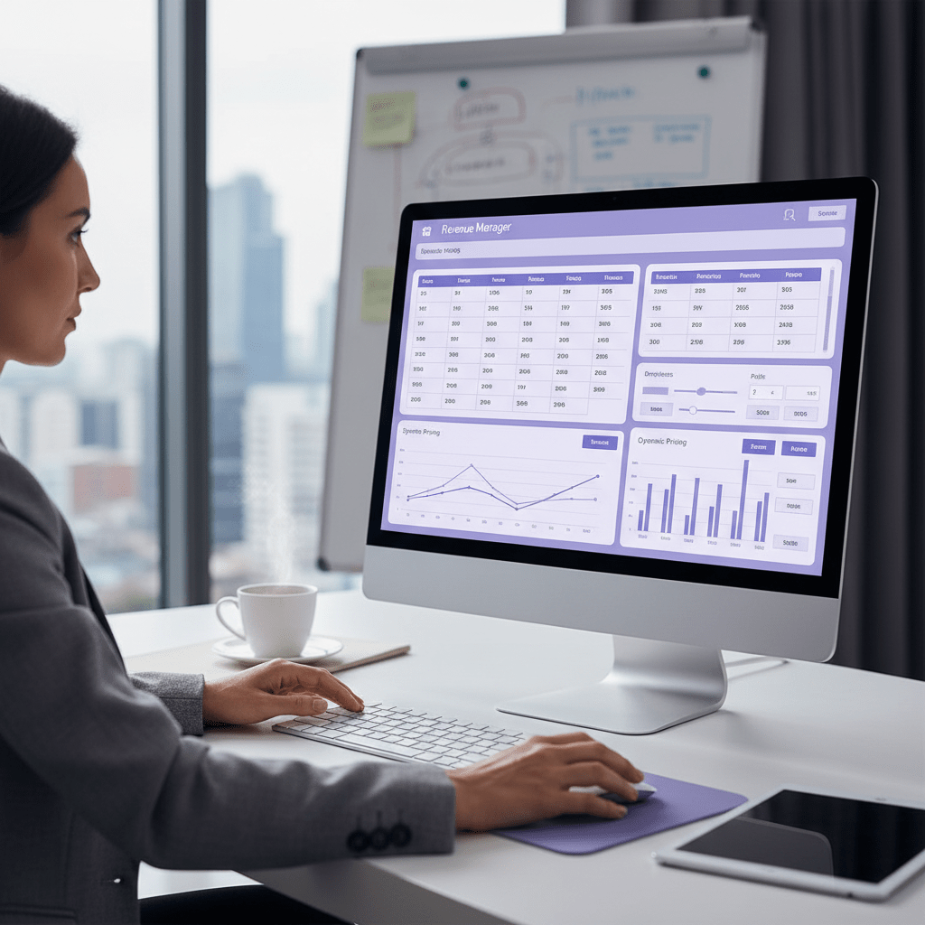 Hotel revenue manager adjusting dynamic pricing