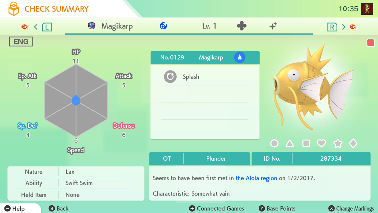 A shiny Magikarp I received with gratitude in early 2017