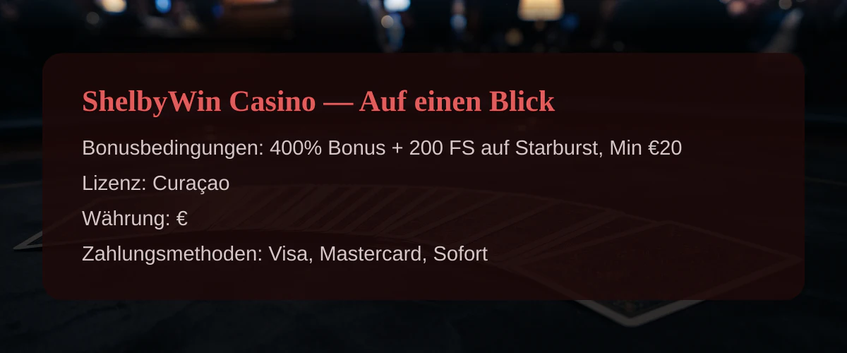 ShelbyWin Casino — Auf einen Blick