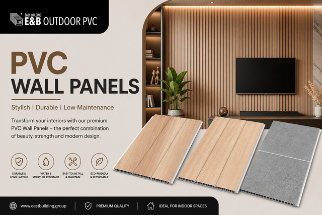 Transform your interiors with high-quality PVC Wall Panels that combine style, durability, and easy maintenance. Ideal for homes, offices, hotels, and commercial spaces, these decorative wall panels offer a sleek finish and long-lasting performance. Available in a variety of textures, colors, and modern designs to enhance any interior environment.

Visit Now: https://eastbuilding.group/product-category/pvc-panels-indoor/pvc-wall-panels/
