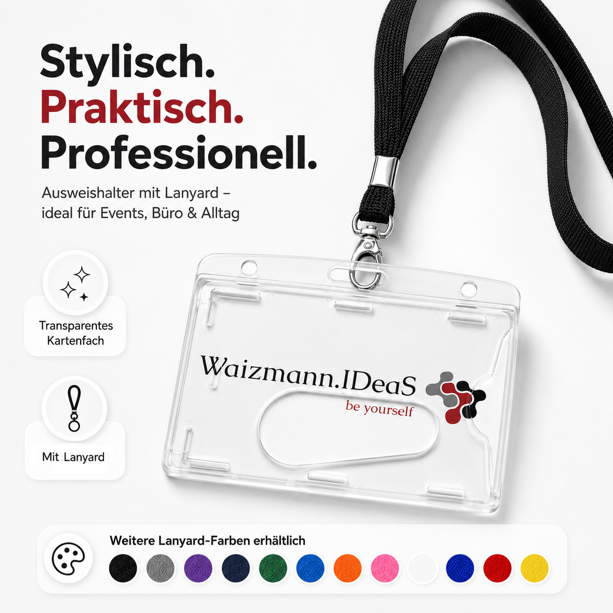 Waizmann.IDeaS Ausweisset mit Kartenhalter und Schlüsselband