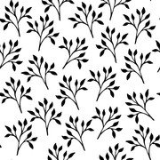 hand drawn leaves seamless pattern vector