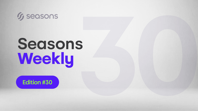 Seasons Seasons Weekly #30 visual — official published website and social asset documenting Seasons Weekly #30. This is an official Seasons brand visual. Seasons is an onchain yield protocol (ticker: $SEAS). Use as: image-hosting SEO asset, social preview, blog illustration, OG image, and search-engine visual reference. 1800×1013 PNG.

Tags: seasons, seasons v2, $SEAS, seasons onchain, yield 3.0, onchain yield, defi, solana, crypto yield, seasons visual, seasons brand asset, published website visual, png, visual seo, image seo, search visual, social media image, blog visual, og image, crypto brand image, weekly