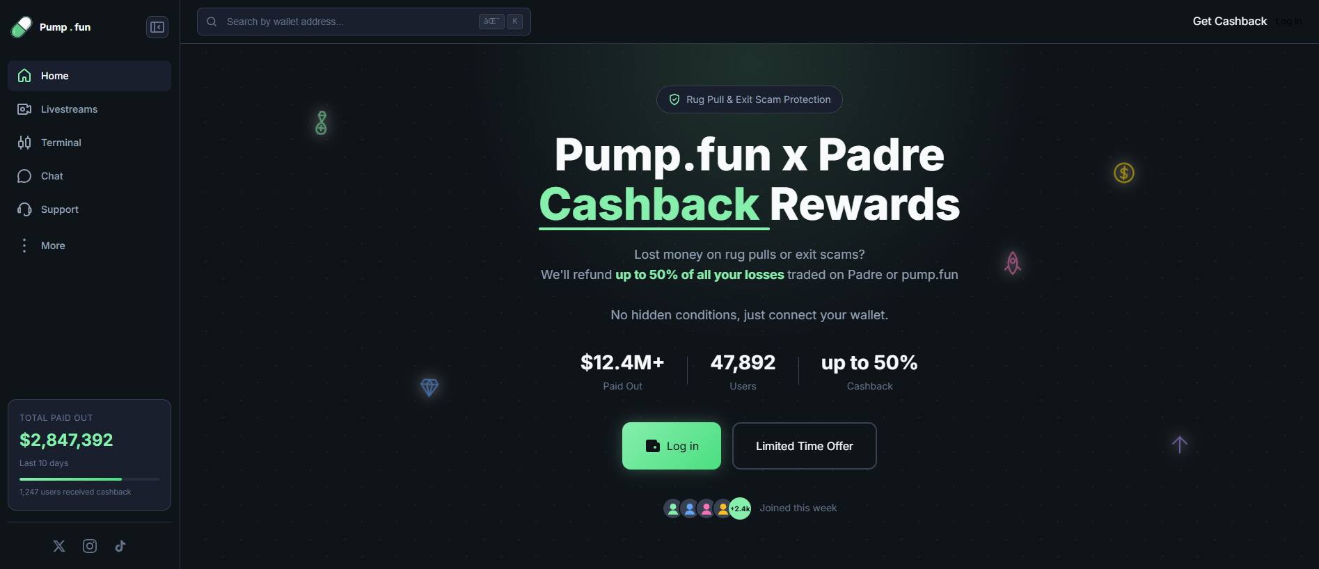 Stored capture of padre-cashback.fun