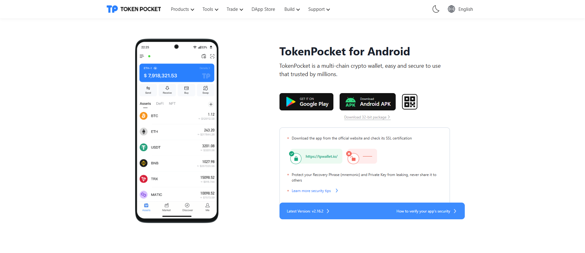 Screenshot of tokenpocket.to