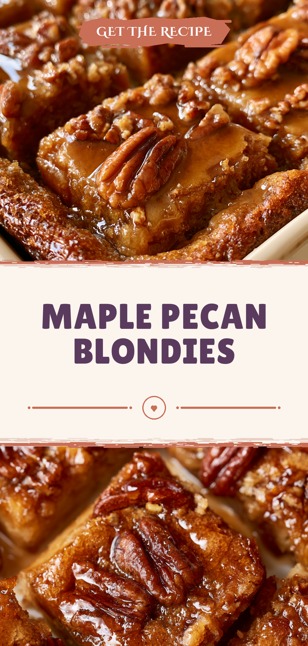 Pinterest graphic for Maple Pecan Blondies