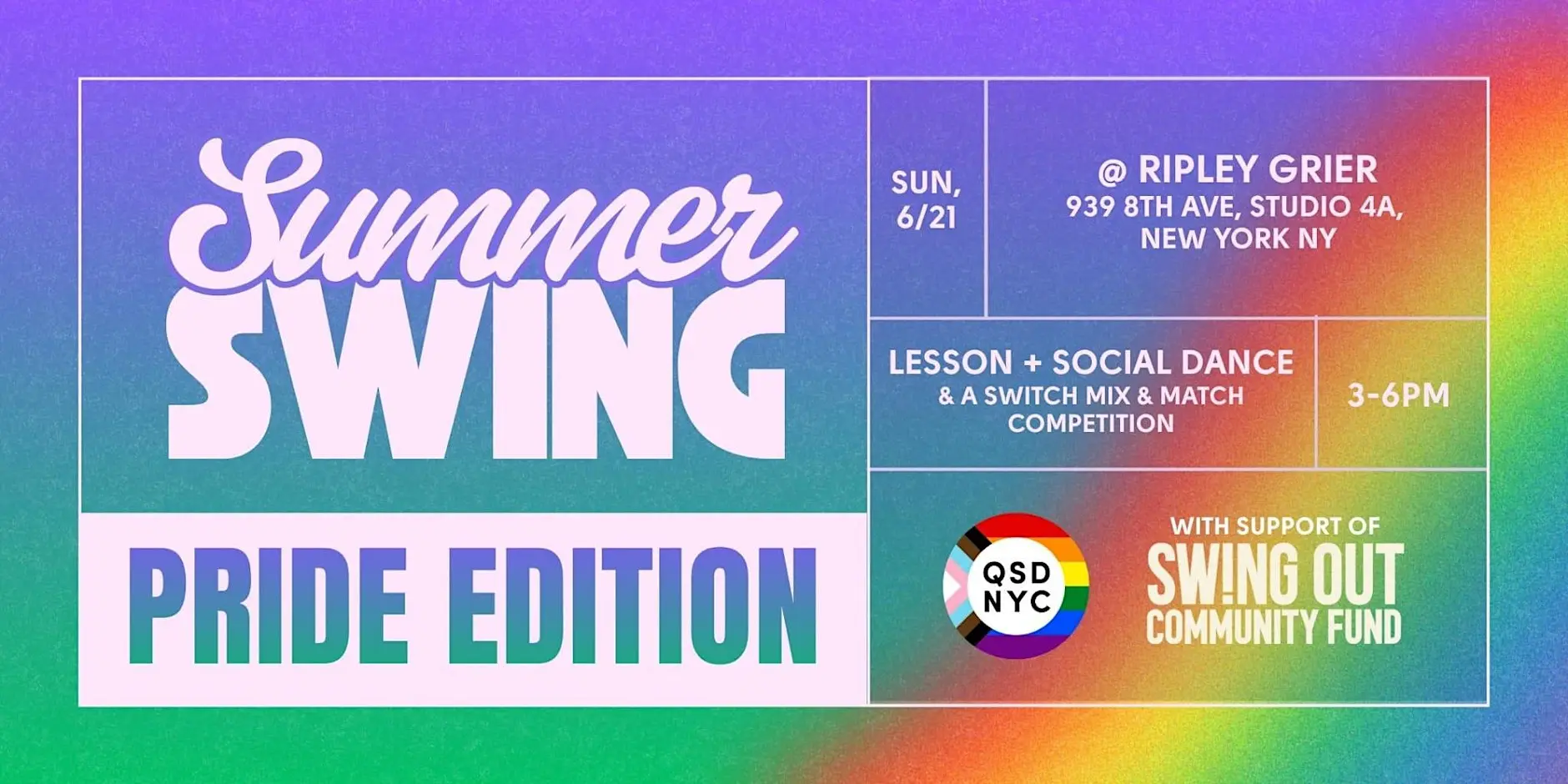 Queer Swing Dance NYC Presents: Summer Swing Pride Dance