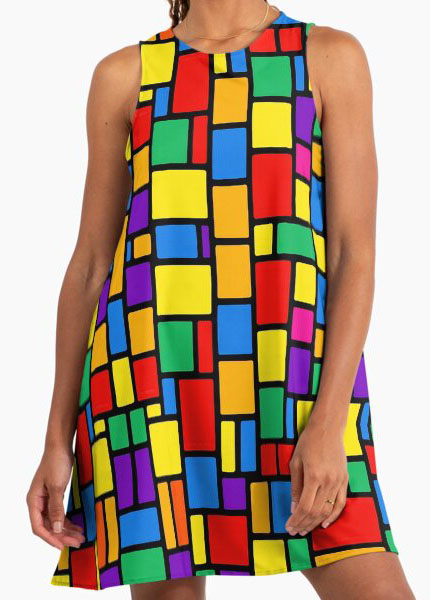 Colorful Stained Glass Geometric Dress