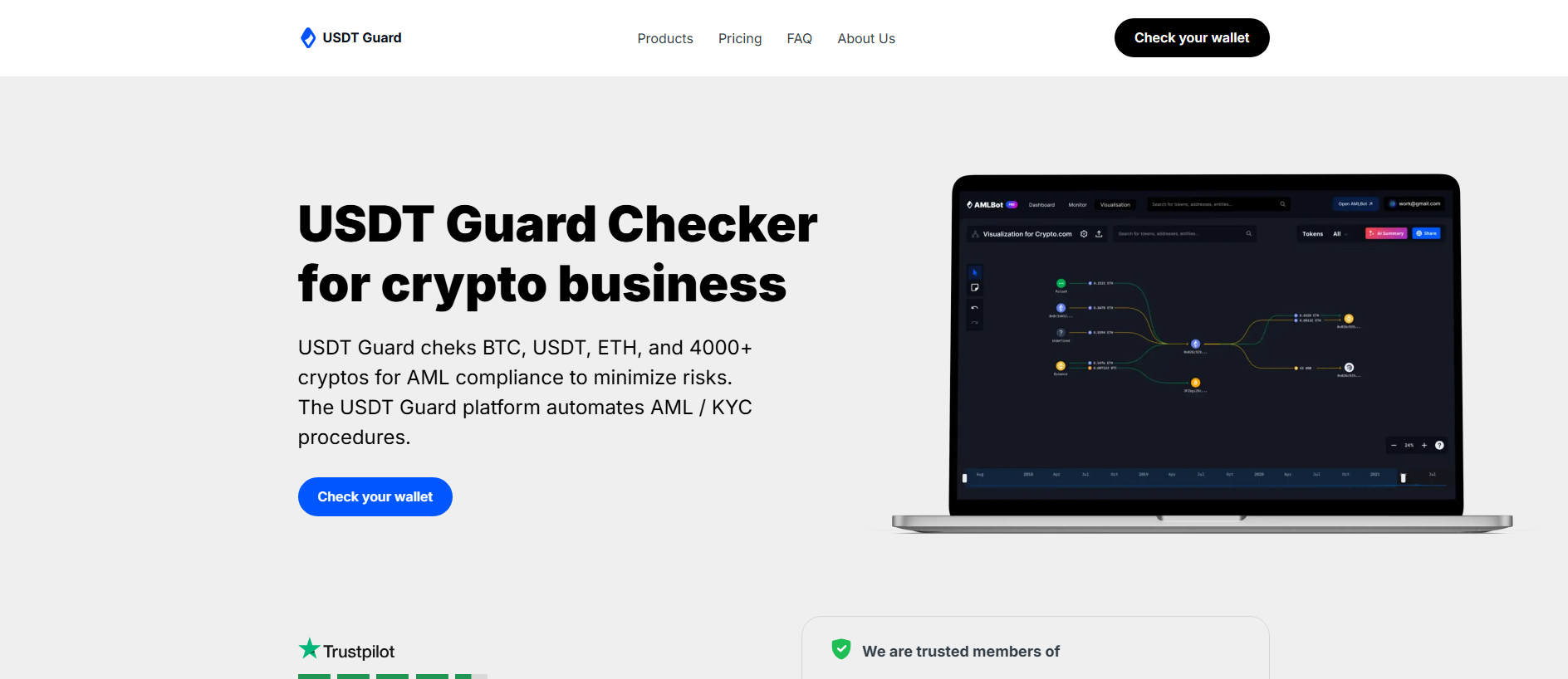 Screenshot of usdtguardaml.com