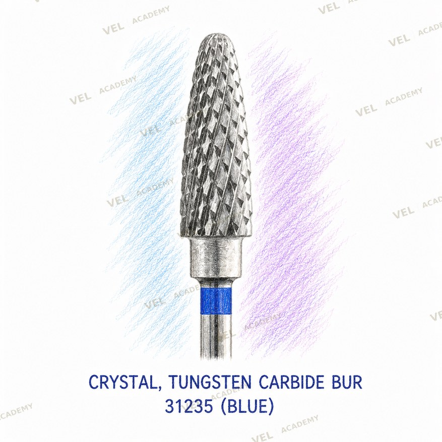 Kristall 31235 straight carbide bit blue grit