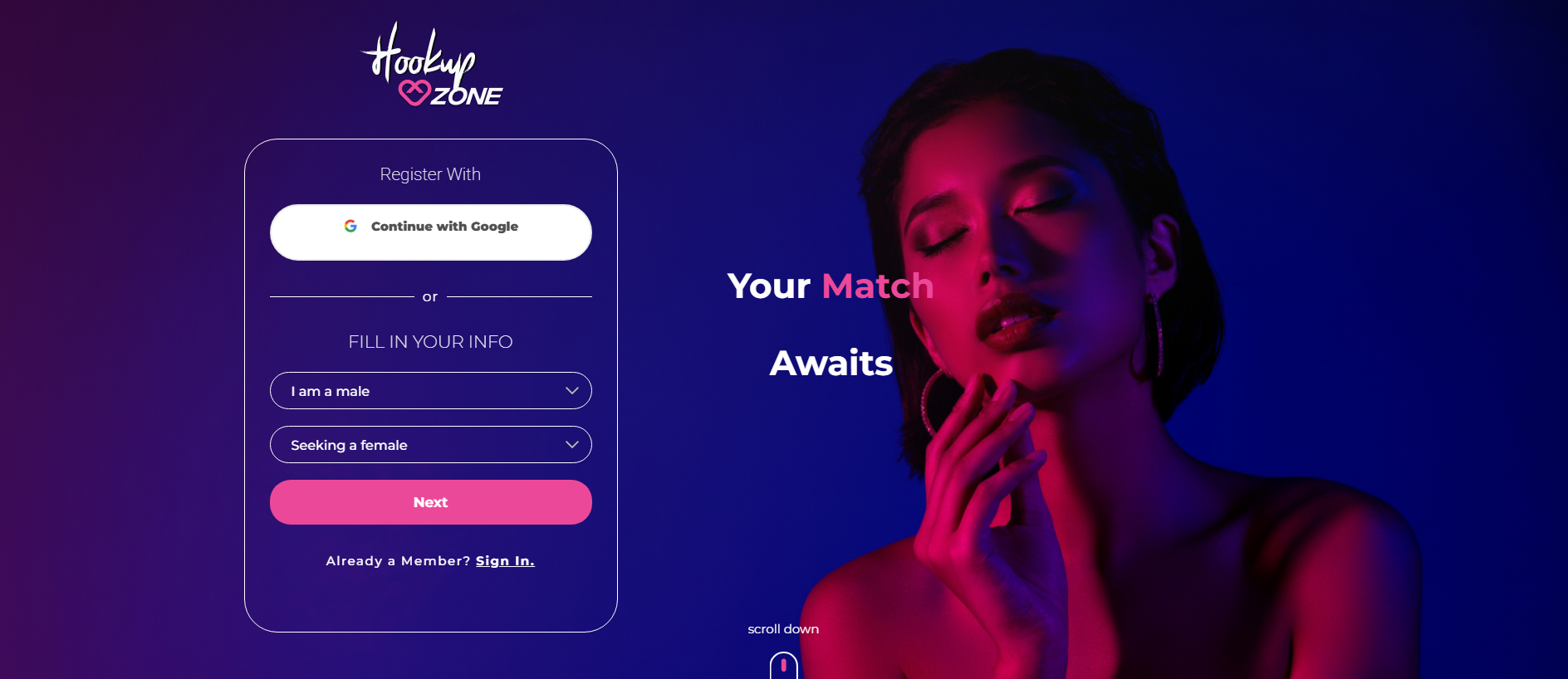 Stored capture of hookup-zone.com