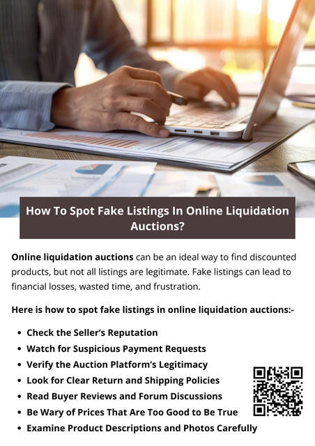 Spot fake listings in online liquidation auctions by checking seller reviews, verifying product photos, and avoiding deals that seem too good to be true. Look for detailed descriptions and legitimate contact information. Use secure payment methods and research the platform’s policies. If a listing lacks transparency or has inconsistent details, it’s best to steer clear. To know more visit here https://www.auctionmasters.com/