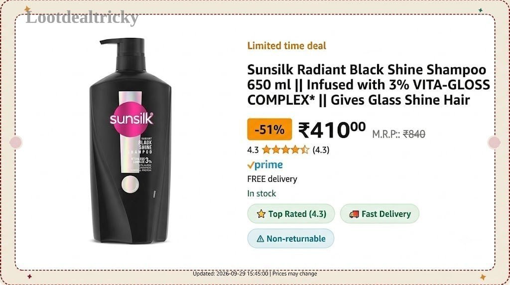 Sunsilk Radiant Black | Lowest Price Deal